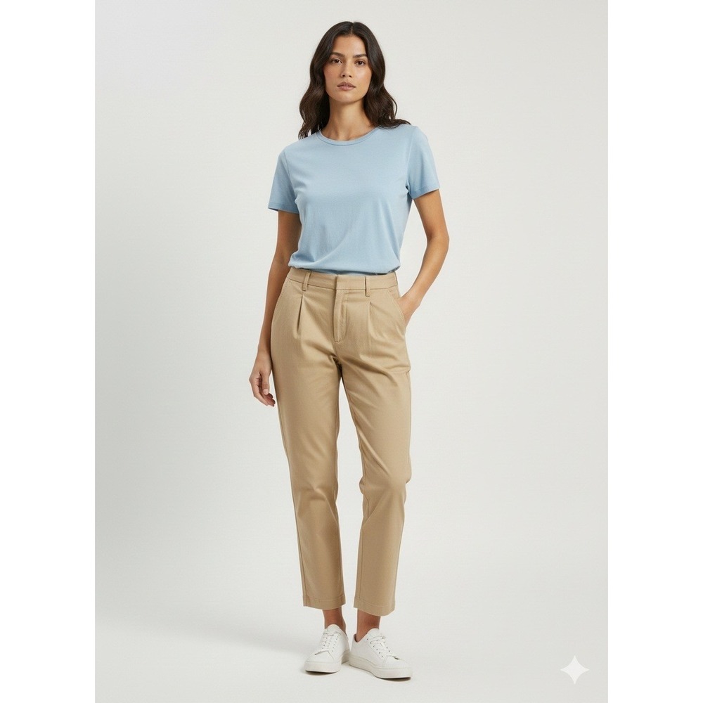 Wilfred Free High Waisted Pleated Cropped Trousers Khaki women Size 6
